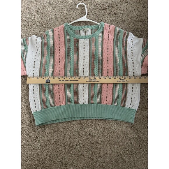 Cools Club Coogi Style Sweater Size 12 Groovy Unique Colorful Slightly Cropped - Picture 5 of 10